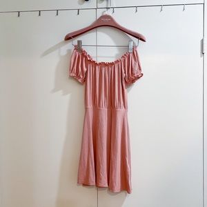 Topshop Pink Bardot Mini Dress